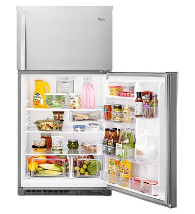 33" Whirlpool® Top-Freezer Refrigerator with Optional EZ Connect Icemaker Kit - WRT541SZDM