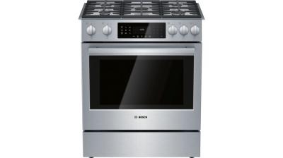 30" Bosch 4.8 Cu. Ft. Benchmark Gas Slide-in Range Stainless Steel - HGIP056UC