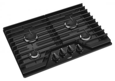 30" Whirlpool Gas Cooktop With EZ-2-Lift Hinged Cast-Iron Grates - WCG55US0HB