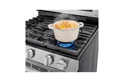 30" LG 5.8 Cu. Ft. Smart Wi-Fi Enabled True Convection InstaView Gas Range With Air Fry - LRGL5825F