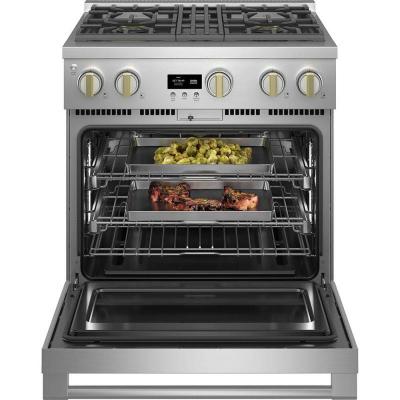 30" Monogram 5.0 Cu. Ft. Gas Professional Convection Range in Stainless Steel - ZGP304NTSS