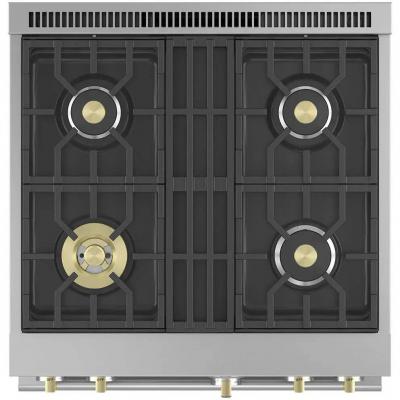 30" Monogram 5.3 Cu. Ft. Dual Fuel Professional True Convection Range in Stainless Steel - ZDP304NTSS