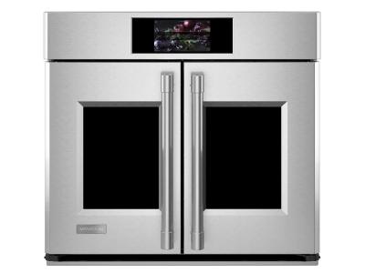 30" Monogram 5.0 Cu. Ft. French-Door Electric Convection Single Wall Oven with WiFi Connect In Stainless Steel - ZTSX1FPSNSS