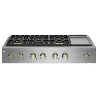 48" Monogram Gas Cooktop In Stainless Steel - ZGU486NDTSS