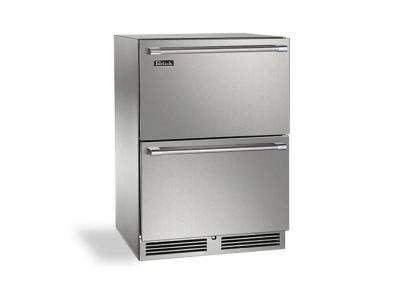 24" Perlick Signature Series Dual-Zone Refrigerator/Freezer Drawers - HP24ZS36