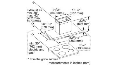 54" Thermador  Professional Island Hood, Optional Blower - HPIN54WS