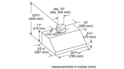 30" Thermador Low-Profile Wall Hood, 600 CFM - HMWB30WS