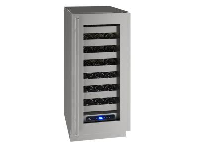 15" U-Line 5 Class Series Right-Hand Hinged Wine Cooler Stainless Frame (with lock) - UHWC515SG41A