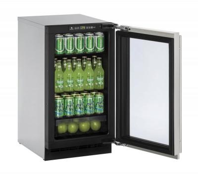 18" U-Line 2000 Series Glass Door Refrigerator - U2218RGLS00B