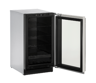 18" U-Line Modular 3000 Series Glass Door Built-In Compact Refrigerator - U3018RGLINT00B