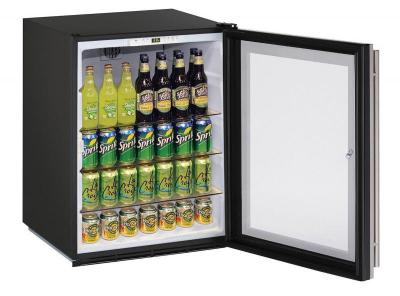 24" U-Line ADA Series Glass Door Compact Refrigerator - UADA24RGLINT00A