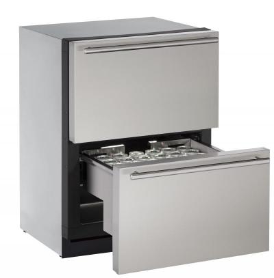 24" U-Line Modular 3000 Series Independent Dual-Zone Drawer - U3024DWRS00B