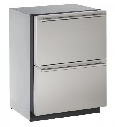 24" U-Line Modular 3000 Series Independent Dual-Zone Drawer - U3024DWRS00B