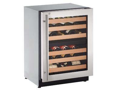 24" U-Line 2000 Series Built-In Wine Cooler Stainless Frame (Lock) - U2224ZWCS13B