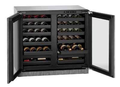 36" U-Line Modular 3000 Series Wine Cooler Stainless Frame (Lock) - U3036WCWCS13B