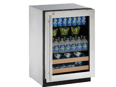 24" U-Line 2000 series 4.9 cu. ft.  Built-in Beverage Center  - U2224BEVS15B