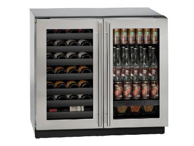 36" U-Line 3000 Series Beverage Center - U3036BVWCS00B