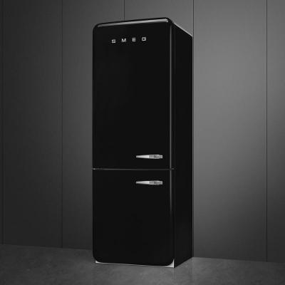 28" SMEG 18.01 Cu. Ft. Free Standing Bottom Mount Refrigerator in Black - FAB38ULBL