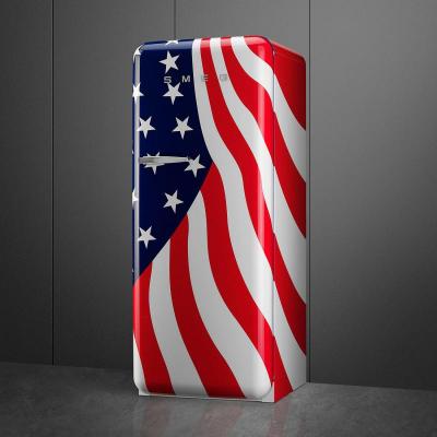 24" SMEG 9.92 Cu. Ft. 50's Style Retro Design Top Freezer Refrigerator in USA Flag - FAB28URDUS3