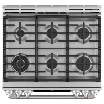 30" Café 5.6 Cu. Ft. Slide-In Front Control Gas Oven With Convection Range - CCGS700P2MS1