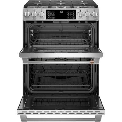 30" Café 7.0 Cu. Ft. Slide-In Front Control Gas Double Oven With Convection Range - CCGS750P2MS1