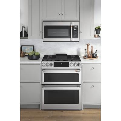 30" Café 7.0 Cu. Ft. Slide-In Front Control Gas Double Oven With Convection Range - CCGS750P2MS1