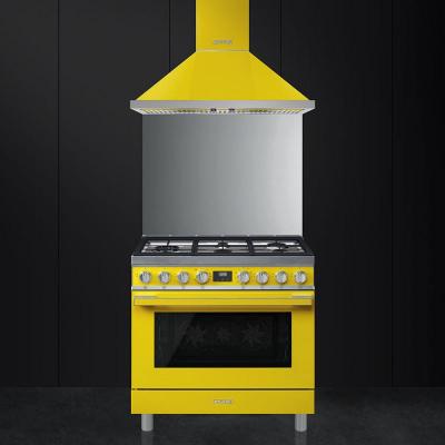 36" SMEG Cooker Portofino Freestanding Dual Fuel Range with 5 Burners in Yellow - CPF36UGMYW