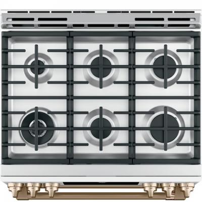 30" Café 6.7 Cu. Ft. Slide-In Front Control Gas Double Oven With Convection Range - CCGS750P4MW2