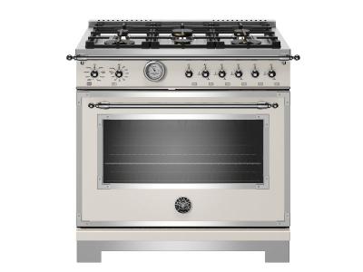 36" Bertazzoni All Gas Range 6 Brass Burners - HERT366GASAVT