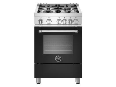 24" Bertazzoni Master Series Gas Range With 4 Burners In Matte Black - MAST244GASNEE