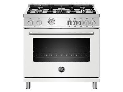 36" Bertazzoni Dual Fuel Range 5 Burner Electric Oven - MAST365DFMBIE