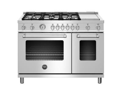 48" Bertazzoni  Gas Range with 6 Burner and Griddle - MAST486GGASXE 