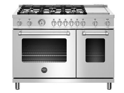 48" Bertazzoni  Gas Range with 6 Burner and Griddle - MAST486GGASXE 