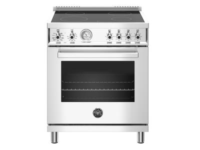 30" Bertazzoni Electric Range With 4 Heating Zones And Electric Oven - PROF304CEMXE