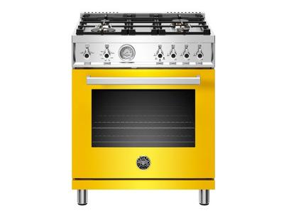 30" Bertazzoni Gas Range with 4 Brass Burner - PROF304GASGIT