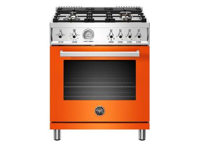 30" Bertazzoni Gas Range with 4 Brass Burner - PROF304GASART