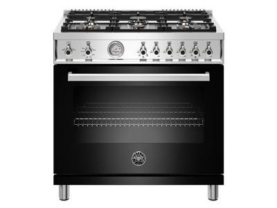 36" Bertazzoni  Gas Range with 6 Brass Burners - PROF366GASNET