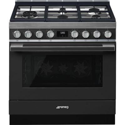 36" SMEG Portofino Freestanding Professional Dual Fuel Range - CPF36UGMAN