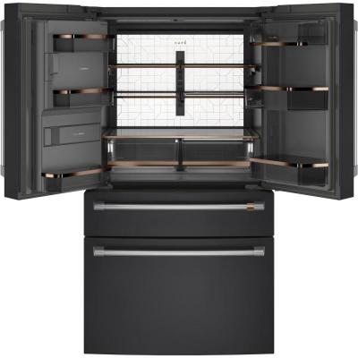 36" Café 22.3 Cu. Ft. Counter-Depth 4-Door French Door Refrigerator in Matte Black - CXE22DP3PD1