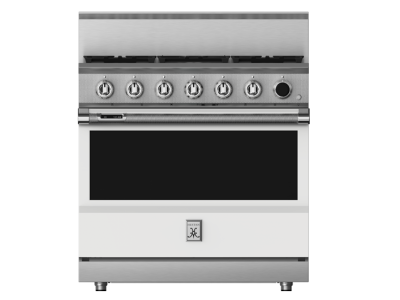 36" Hestan KRDS Series 5-Burner Smart Gas Dual Fuel Range - KRDS365-NG-WH