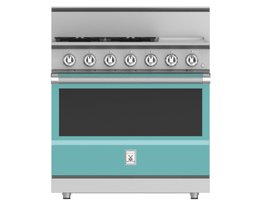 36" Hestan KRG Series Freestanding Professional Gas Range with 4-Burners - KRG364GD-LP-TQ