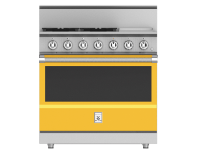 36" Hestan KRG Series Freestanding Professional Gas Range with 4-Burners - KRG364GD-LP-YW