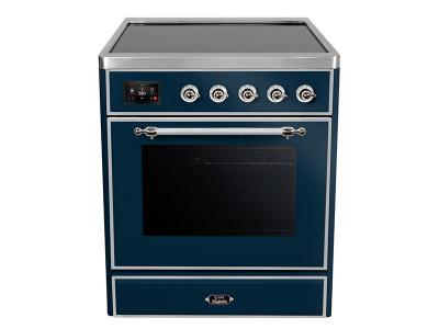 30" ILVE Majestic II Electric  Freestanding Range with Chrome Trim in Blue  - UMI30NE3MBC