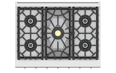 36" Hestan KRT Series 5-Burner Rangetop with Liquid Propane in Steeletto - KRT365-LP