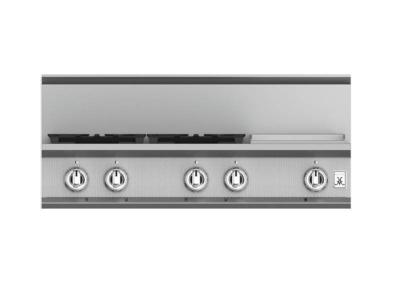 36" Hestan KRT Series 4-Burner Liquid Propane Rangetop  with 12" Griddle  - KRT364GD-LP