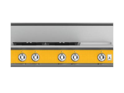 36" Hestan KRT Series 4-Burner Liquid Propane Rangetop  with 12" Griddle  - KRT364GD-LP-YW