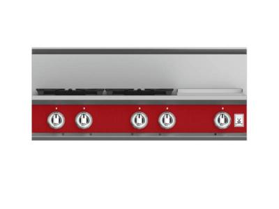 36" Hestan KRT Series 4-Burner Natural Gas Rangetop  with 12" Griddle  - KRT364GD-NG-RD