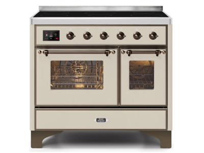 40" ILVE Majestic II Electric Freestanding Range with Bronze Trim in Antique White - UMDI10NS3AWB