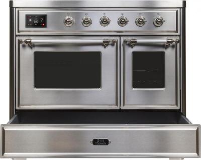 40" ILVE Majestic II Electric Freestanding Range with Chrome Trim in Blue - UMDI10NS3MBC