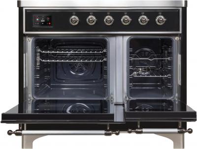 40" ILVE Majestic II Electric Freestanding Range with Chrome Trim in Emerald Green - UMDI10NS3EGC